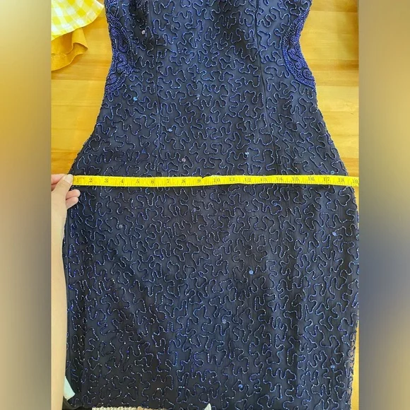 Scala navy blue beaded formal gown - Picture 10 of 16